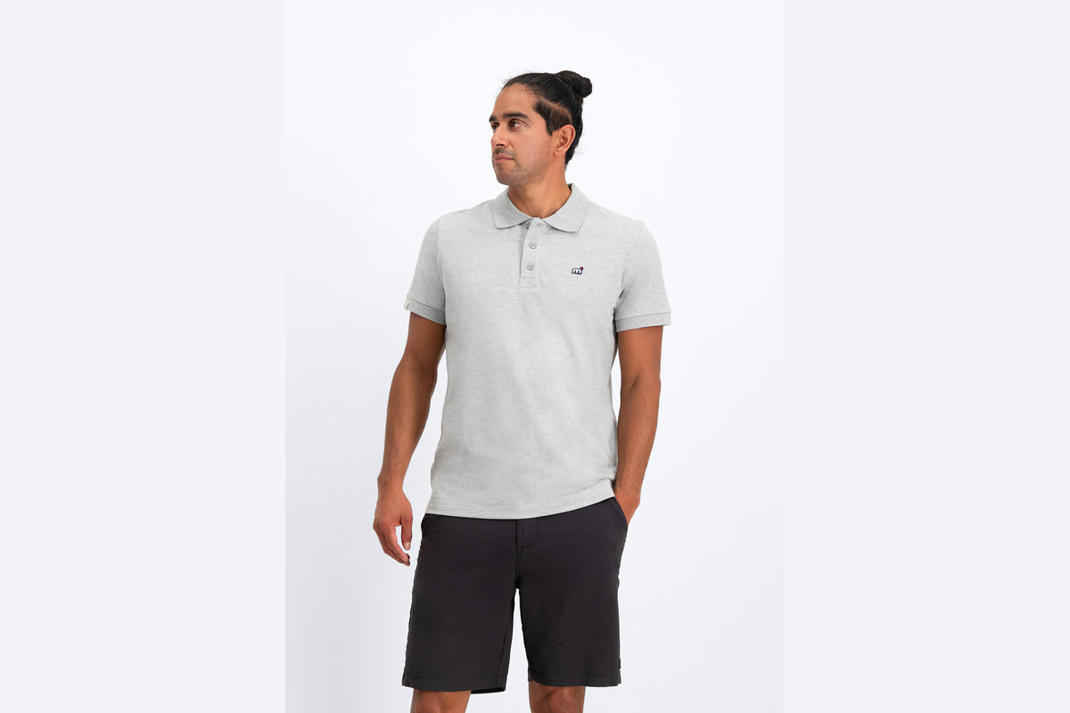 Mens grey polo shirt discount