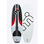 Mistral Hyperslide ( Hybridflosse / Folie ) 128L – Freeride - Windsurfbrett Windsurfbrett 128 Liter schwarz weiß rot Vorder und Rückseite