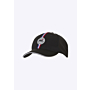 Mistral Coloured Stripe Casual Cap - Black beanies & caps red white blue striped logo black front