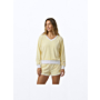 Terry V Neck Sweater - Butter Yellow