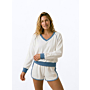Terry V Neck Sweater - Crispy White