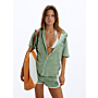 Victoria Terry Towel Shirt - Sage Green