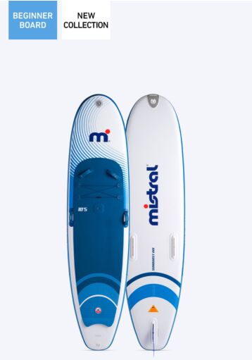 Mistral SUNBURST AIR 10'5 INFLATABLE - SUP / WINDSURF / WINGSURF - SET Inflatable SUP board Blue white front and back