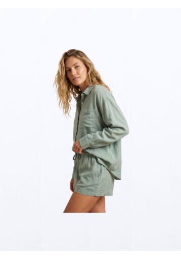 Melanie Linen Shirt - Sage Green