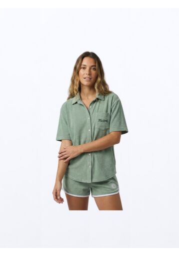 Victoria Terry Towel Shirt - Sage Green