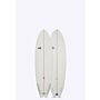 Mistral Marea 7'2 mini mal custom surfboard hardboard hand shaped by Fabio Giacomini in Italy white front and back