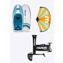 Mistral SKYWAVE 135L WING FOIL BOARD + SULTAN MISTRAL / SAB 1747 HYDROFOIL + 5M SPHINX WING Foil set Wingfoil 135 liter 5 meter Blue white blue orange complete set overview