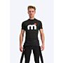 Mistral Short Sleeve Lycra Orlando Men - Black lycra's white red logo black front