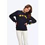 Mistral RAVELLO CREWNECK SWEATSHIRT - NAVY ORANGE sweatshirts unisex men and women navy blue yello logo front