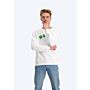 RAVELLO SWEATSHIRT MIT RUNDHALSAUSSCHNITT - WEISS GRÜN - weiße grüne Sweatshirts Unisex Männer und Frauen weißes Grün Logo Vorderseite