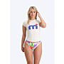 Mistral Short Sleeve Miami Lycra Woman - White lycra's blue red logo white front