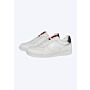 Mistral Lugano Forte Schuhe handgefertigte Ledersneaker in Weiß Marineblau Rot Seite