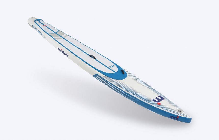 Mistral VORTEX AIR 14'0 X 26" INFLATABLE - SUP / RACE Inflatable SUP board Blue white front and side