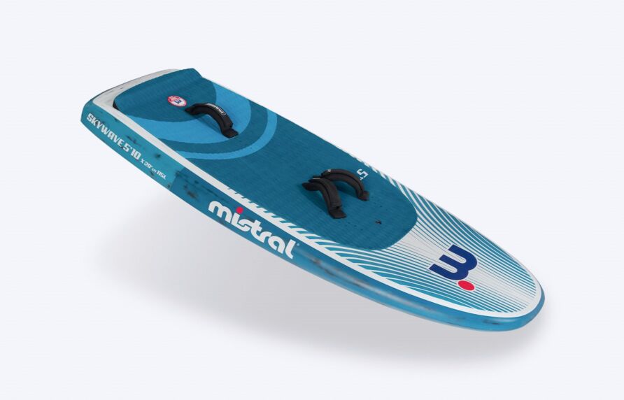 Mistral Skywave 115L – Wingfoil Hartfaserplatte Wingfoil Folie 115 Liter blau weiße Vorderseite