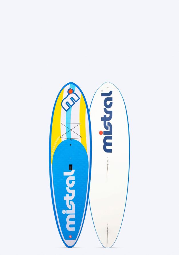 Mistral Kadavu 9'6 Hardboard - Supsurf / Paddel / Windsurf / Wingsurf SUP Hardboard Sup Surf Blau Gelb Vorder und Rückseite