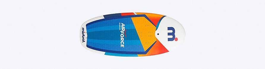 Mistral RAPIDE 80L WING FOIL BOARD + SABRE 1400 HYDROFOIL + 5M WING Foil set Wingfoil 80 liter 5 meter Blue orange white grey orange board front