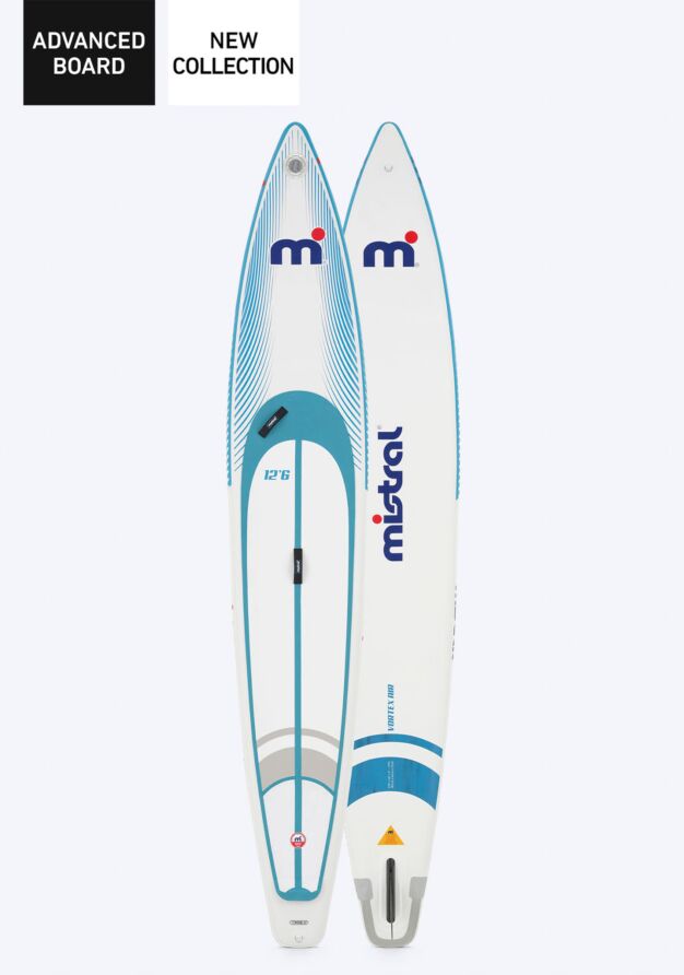 Mistral VORTEX AIR 12'6 X 24" INFLATABLE - SUP / RACE Inflatable SUP board Blue white front and back