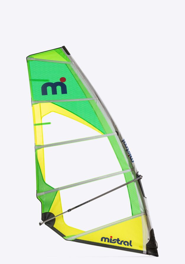 Mistral ZONDA 6.5M FREERIDE WINDSURFING RIG sail 6,5 meter green yellow front