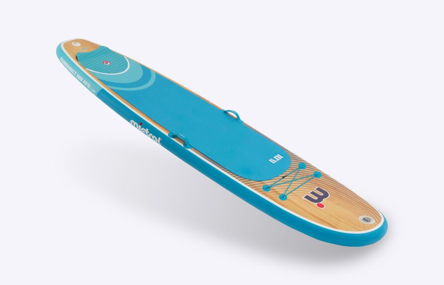Mistral SUNBURST AIR 10'9 INFLATABLE - SUP / YOGA / PILATES - SET Inflatable SUP board Blue Wood front and side