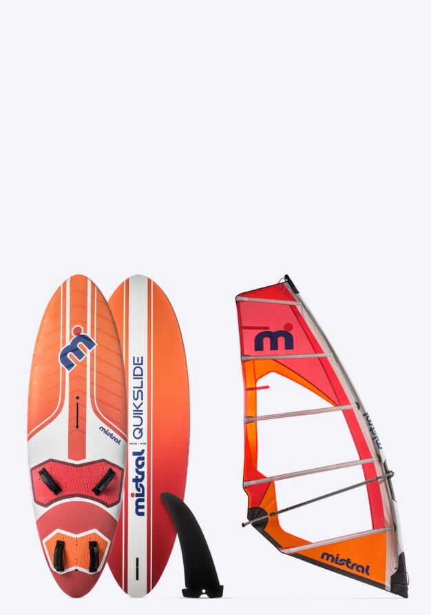 Mistral QUIKSLIDE 110L + ZONDA 5.4M windsurfboard zonda sail 110 liter 5,4 meter red orange complete set