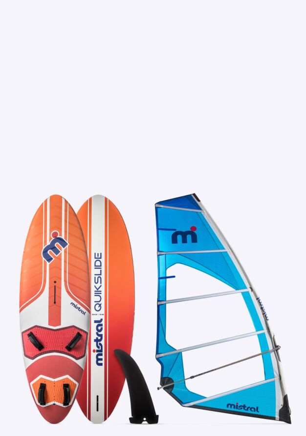 Mistral QUIKSLIDE 110L + ZONDA 7.8M windsurfboard zonda sail 110 liter 7,8 meter red orange blue complete set
