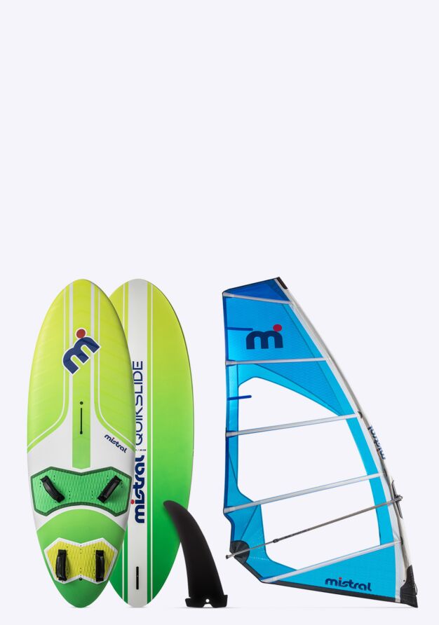 Mistral QUIKSLIDE 120L + ZONDA 7.8M windsurfboard zonda sail 120 liter 7,8 meter green blue complete set