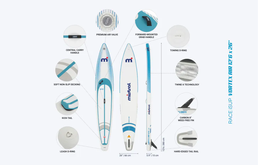 【SUP】mistral GOLDRUSHAIR  12.6フィートレースボード Stories Gold Rush Air 12'6 - Inflatable Touring SUP