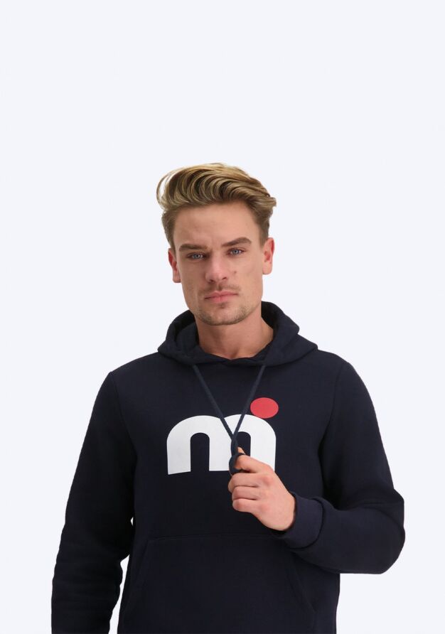 Mistral MISTRAL SORRENTO CLASSIC SOFT TOUCH HOODY - Navy hoodies men and women white red logo navy blue front hoody