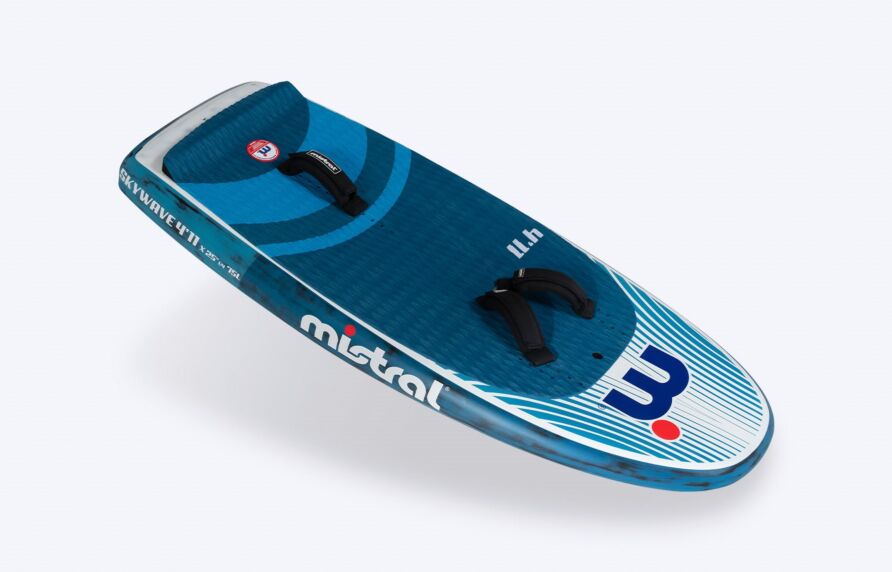 Mistral Skywave 75L – Wingfoil Hartfaserplatte Wingfoil Folie 75 Liter blau weiße Vorderseite