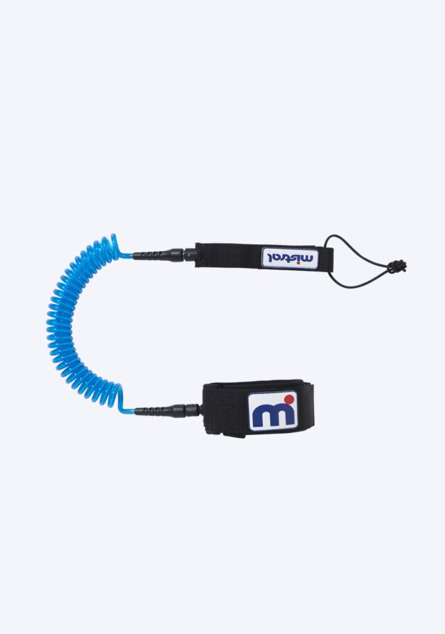 Mistral 8' Coiled knee leash SUP Accessoires Windsurf accessoires black blue front