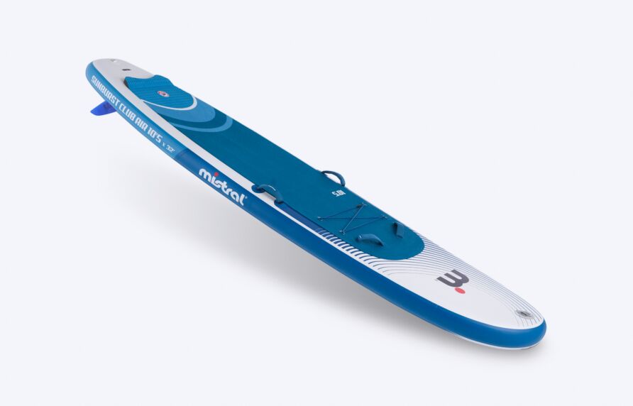 Mistral SUNBURST CLUB AIR 10'5 INFLATABLE COMPLETE SET - FAMILY SUP / SCHOOLS Inflatable SUP board Blue white front and side