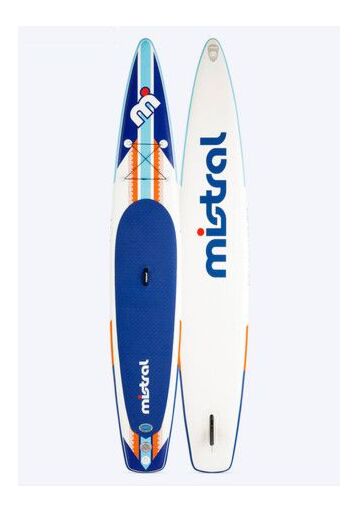 Mistral EMOTION 14'0 INFLATABLE - SUP / CRUISING / ENTRY RACE – COMPLETE SET Inflatable SUP board Blue orange front and back