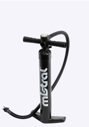 Aufblasbare Mistral SUP Pumpe – Doppelwirkung mit Manometer SUP Zubehör schwarze Vorderseite