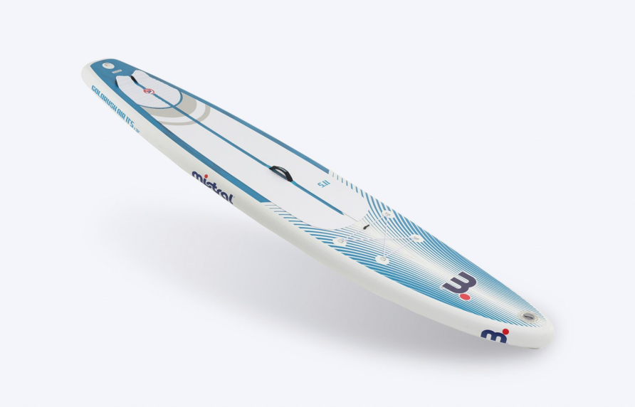Mistral Gold Rush Air 11'5 aufblasbar - SUP Cruising / Touring - Set Aufblasbares SUP Board Blau weiße vorne und seitlich