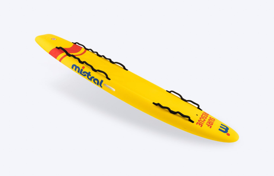 Mistral Rescue Board – 10'6 Softtop SUP Hardboard Softtop Gelb rote seitlich vorne