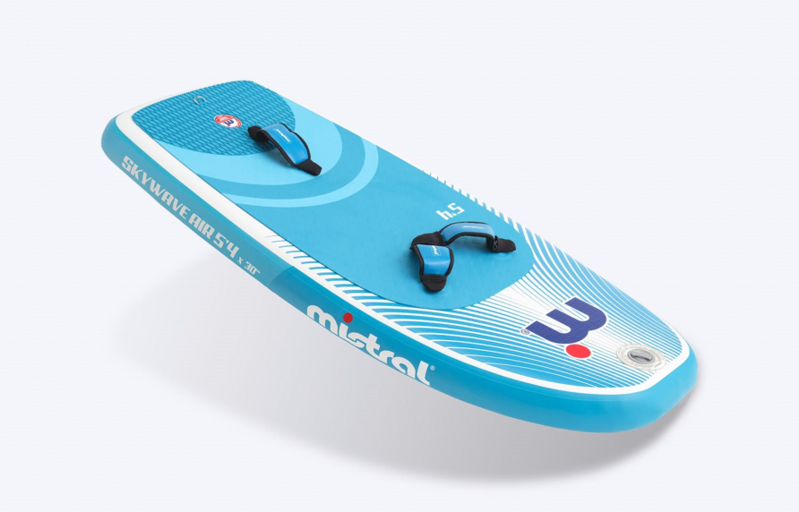 Mistral Skywave Air 130L aufblasbar – Wing Foil Board Wingfoil Board 130 Liter blau weiße Vorderseite