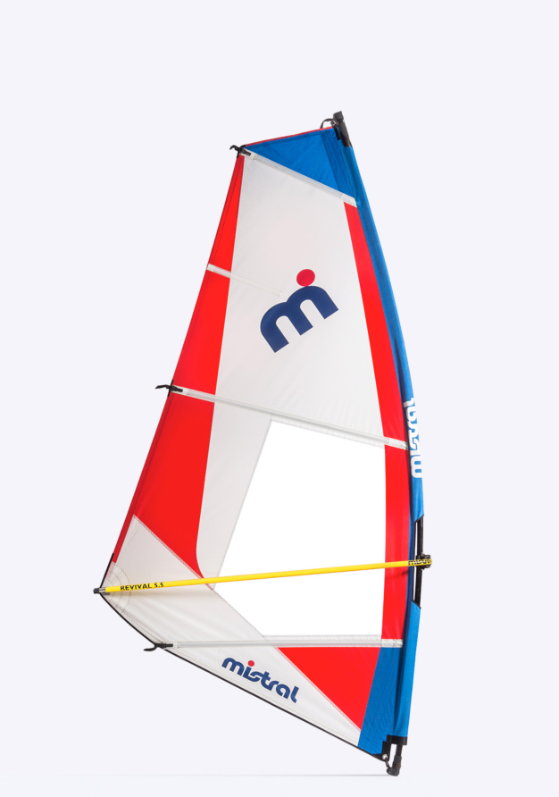 Mistral  Revival 3m Windsurfing Rig - Fits 8mm thread or mast track  sail 3 meter blue red white front