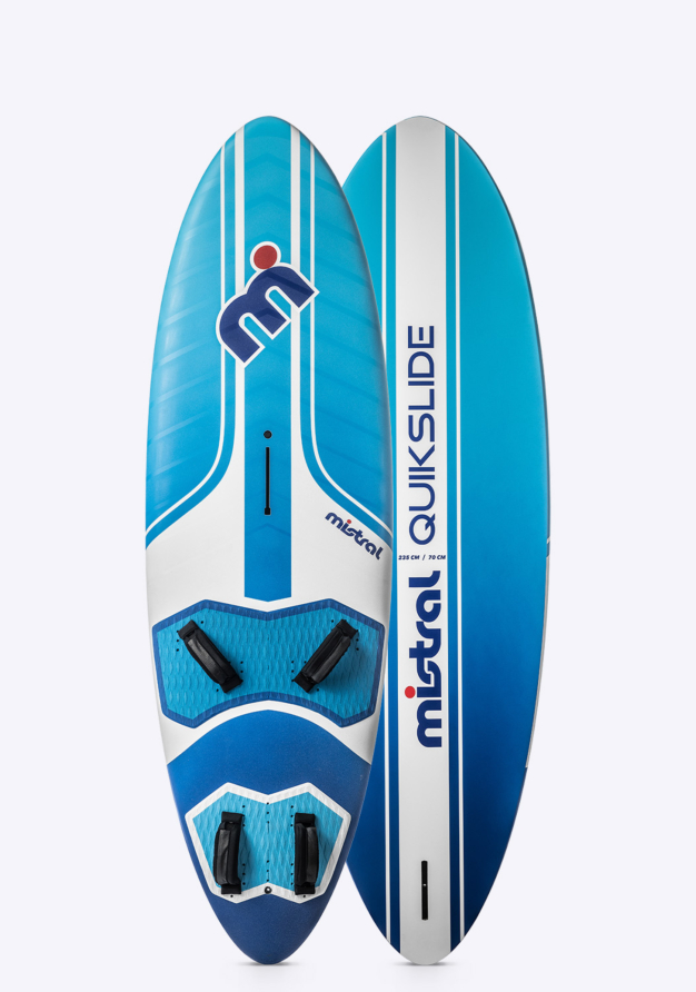 Mistral  QUIKSLIDE 100L - FREERIDE WINDSURFING BOARD windsurfboard 100 liter blue front and back