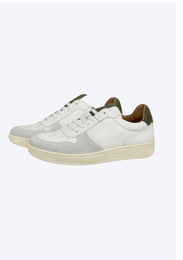 Mistral Lugano Coda shoes hand made leather sneakers white green side