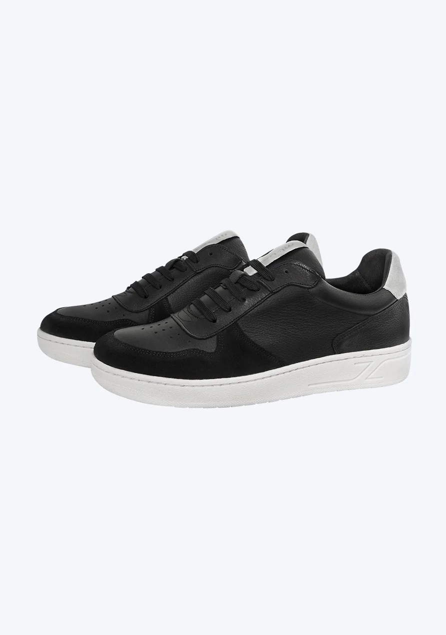 Mistral Lugano Primo Leder-Sneakers handgefertigte Leder-Sneaker in Schwarz und Grau Seite