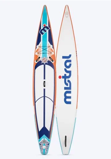 Mistral M-GLIDE 14' INFLATABLE - SUP / TOURING / CRUISING Inflatable SUP board Blue orange front and back