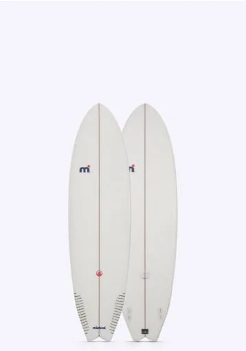 Mistral  Marea 7'2 mini mal custom surfboard hardboard hand shaped by Fabio Giacomini in Italy white front and back
