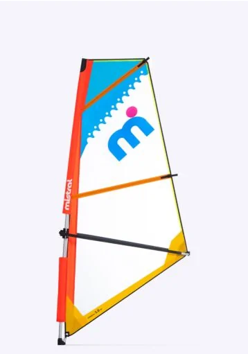 Mistral  3m Windsurfing Rig For Kids - Fits 8mm thread or mast track   sail 3 meter blue red orange yellow white front