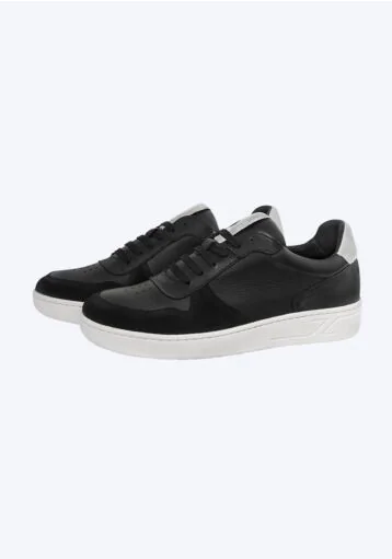 Mistral Lugano Primo Leather Sneakers shoes hand made leather sneakers black grey side