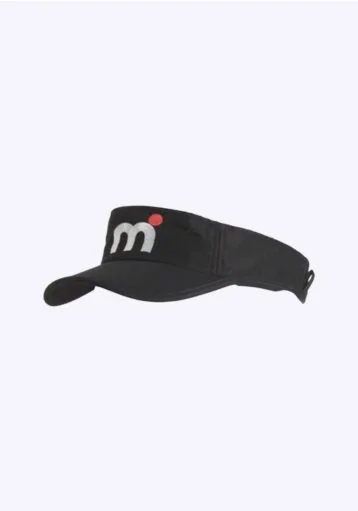 Mistral Cool Dry Peaked Sunvisor - Black beanies & caps white red logo black front