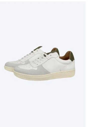 Mistral Lugano Coda shoes hand made leather sneakers white green side