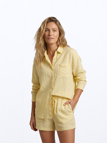 Melanie Linen Shorts - Butter Yellow