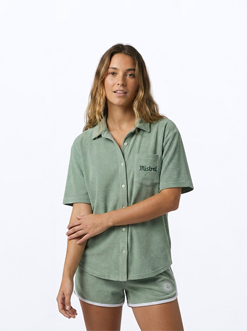 Victoria Terry Towel Shirt - Sage Green