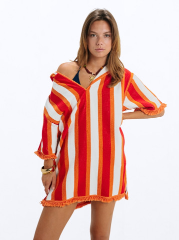 Ocean Towel Dress Stripe - Golden Amber