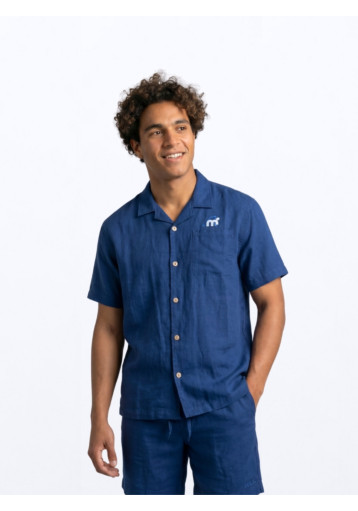 Cruz Linen Shorts - Navy Blue